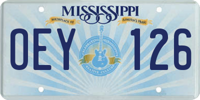 MS license plate OEY126