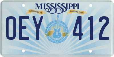 MS license plate OEY412