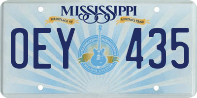 MS license plate OEY435