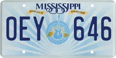 MS license plate OEY646