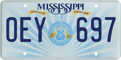 MS license plate OEY697