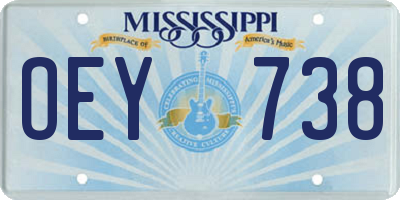 MS license plate OEY738