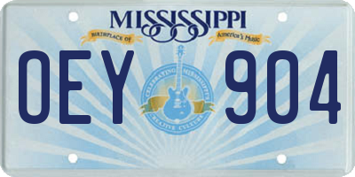 MS license plate OEY904