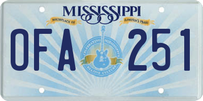 MS license plate OFA251