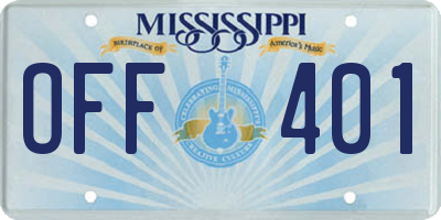 MS license plate OFF401