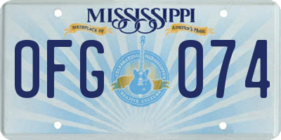 MS license plate OFG074