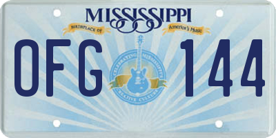 MS license plate OFG144