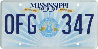 MS license plate OFG347