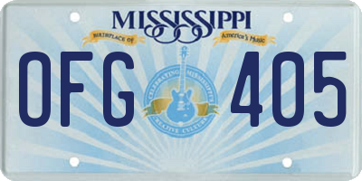 MS license plate OFG405