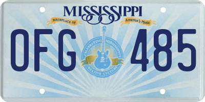 MS license plate OFG485