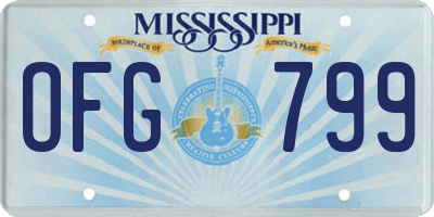 MS license plate OFG799