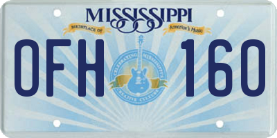 MS license plate OFH160