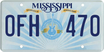 MS license plate OFH470