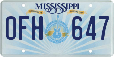MS license plate OFH647