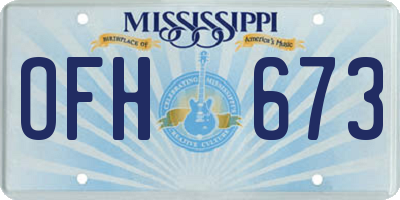 MS license plate OFH673