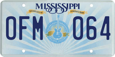MS license plate OFM064
