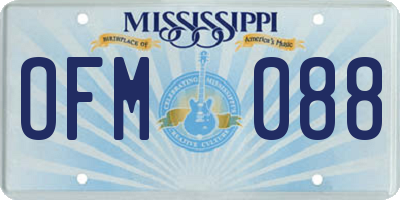 MS license plate OFM088