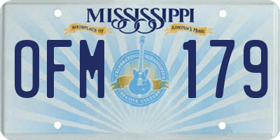 MS license plate OFM179