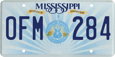 MS license plate OFM284
