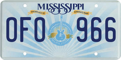 MS license plate OFO966