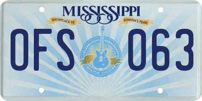 MS license plate OFS063