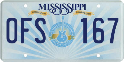 MS license plate OFS167