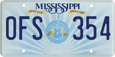 MS license plate OFS354