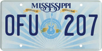 MS license plate OFU207