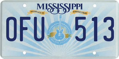 MS license plate OFU513