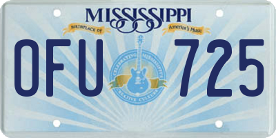 MS license plate OFU725