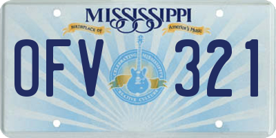 MS license plate OFV321