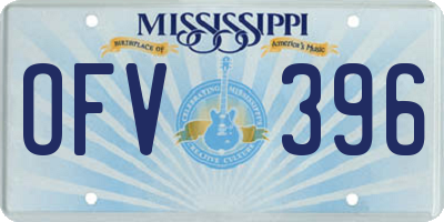MS license plate OFV396