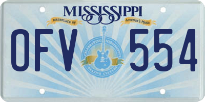 MS license plate OFV554