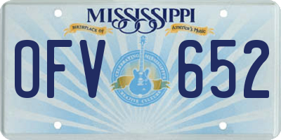 MS license plate OFV652