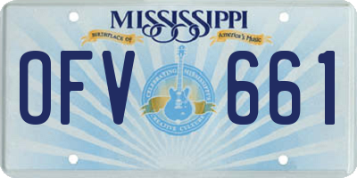 MS license plate OFV661