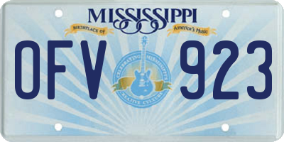 MS license plate OFV923