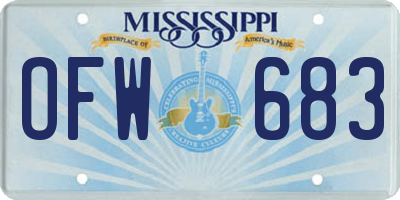 MS license plate OFW683
