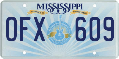 MS license plate OFX609
