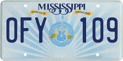 MS license plate OFY109