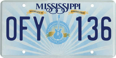 MS license plate OFY136