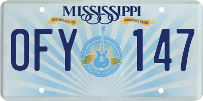 MS license plate OFY147