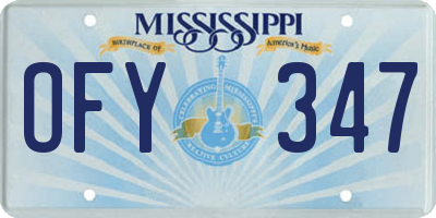 MS license plate OFY347
