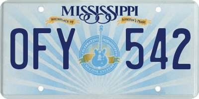 MS license plate OFY542