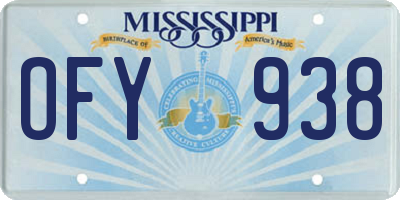 MS license plate OFY938