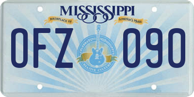MS license plate OFZ090