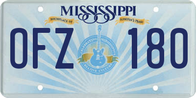 MS license plate OFZ180