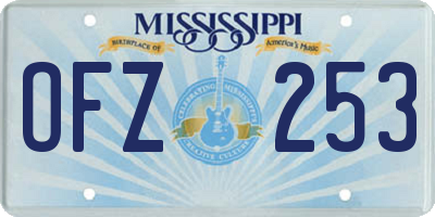 MS license plate OFZ253