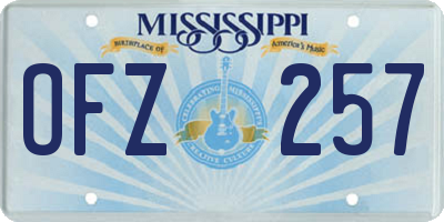 MS license plate OFZ257