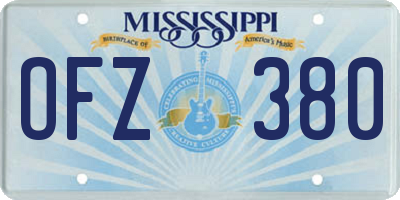 MS license plate OFZ380