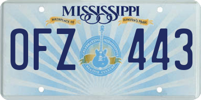 MS license plate OFZ443
